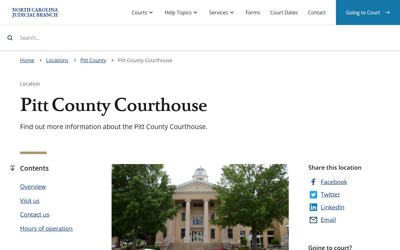 Pitt County court records courthouse page